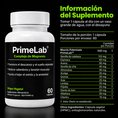Primelab® Magnesio - Recuperá tu energía y rendimiento.